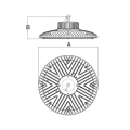 IP65 Tempered glass or PC cover UFO 120w led high bay light